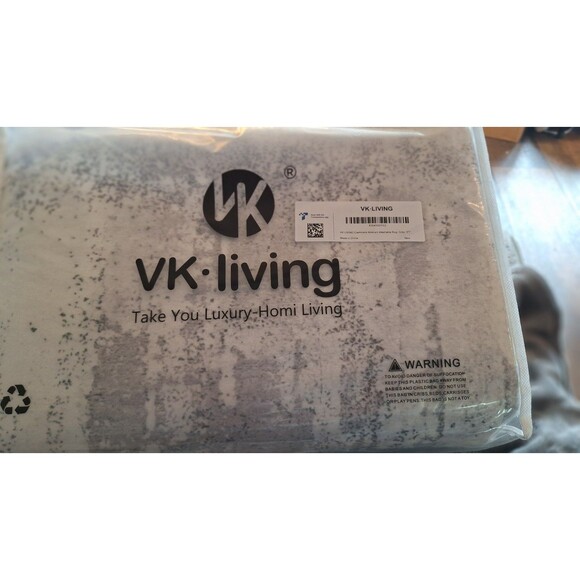 VK VK·LIVING 5'x7' Area Rugs 5'x7' Washable Rug 5'x7' 5' x 7' Light-grey‎  NEW - Picture 4 of 6